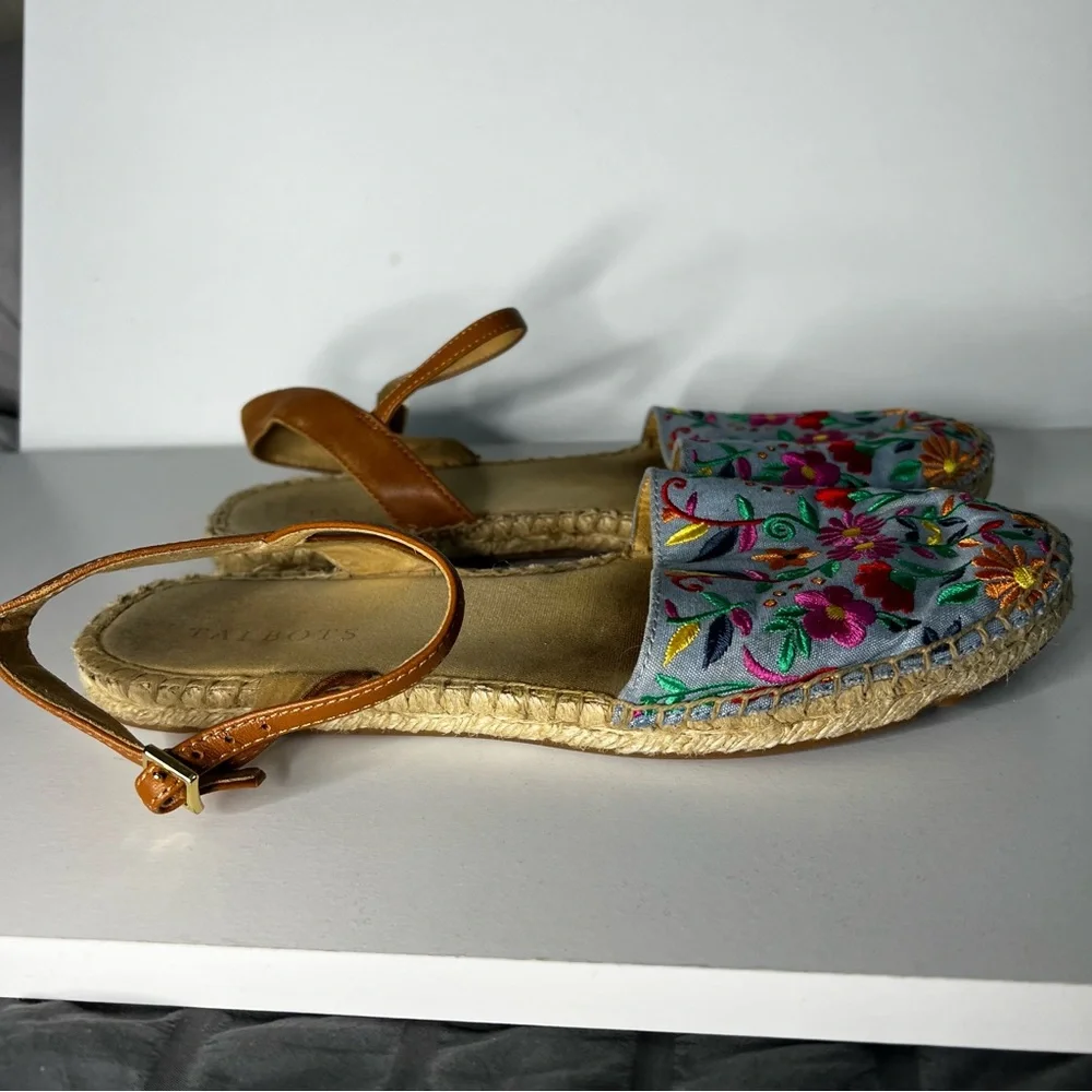 Talbots Izzy D'orsay Espadrille Chambray Closed Toe Sandals‎